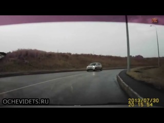 head-on collision on a sharp bend