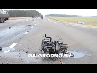 collision of volkswagens on the highway minsk-grodno
