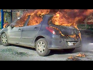car fire after collision