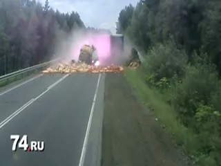 on june 20, on the m-5 ural highway in the chelyabinsk region, three trucks and three cars collided.