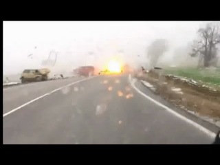 terrible head-on collision on the highway