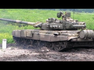 tank t-90-a on firing