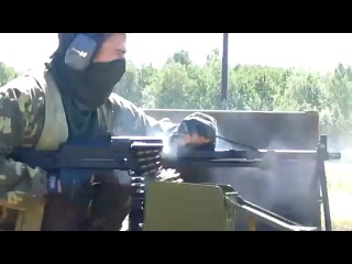 shooting from a machine gun pecheneg (6p41)