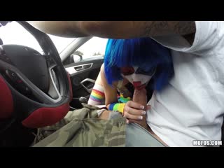 blue hair clown